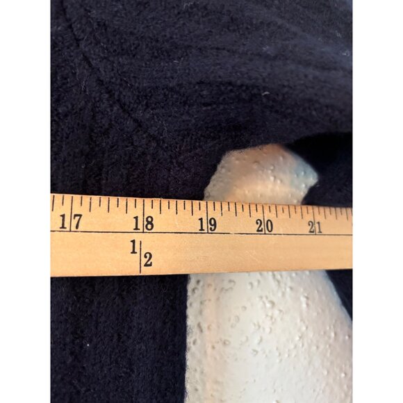 Vintage Herman Geist Womens Navy Ribbed Wool Cardigan Sweater Button-Front Pocke - Picture 8 of 11